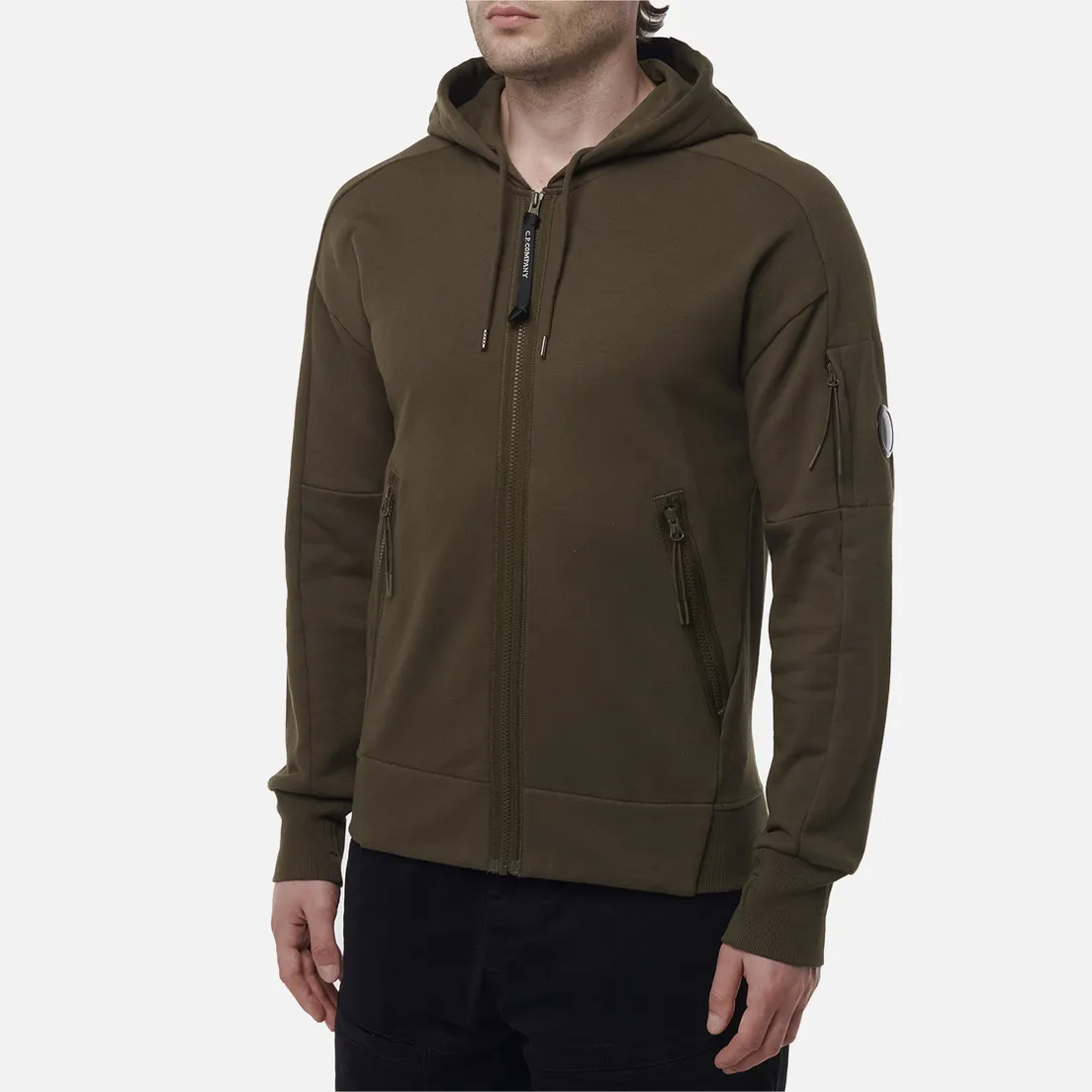 C.P. Company Мужская толстовка Diagonal Raised Fleece Lens Full Zip Hoodie