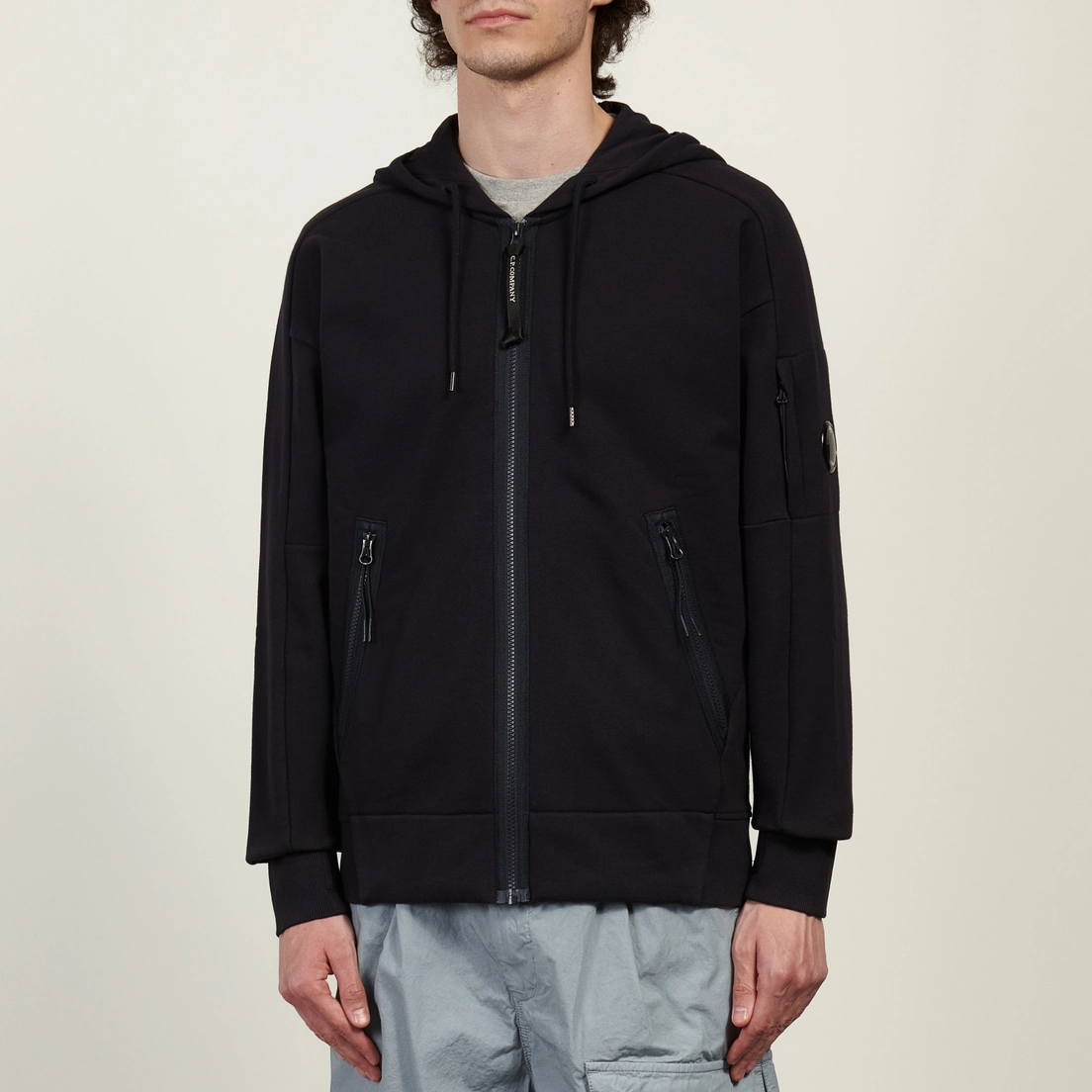C.P. Company Мужская толстовка Diagonal Raised Fleece Lens Full Zip Hoodie