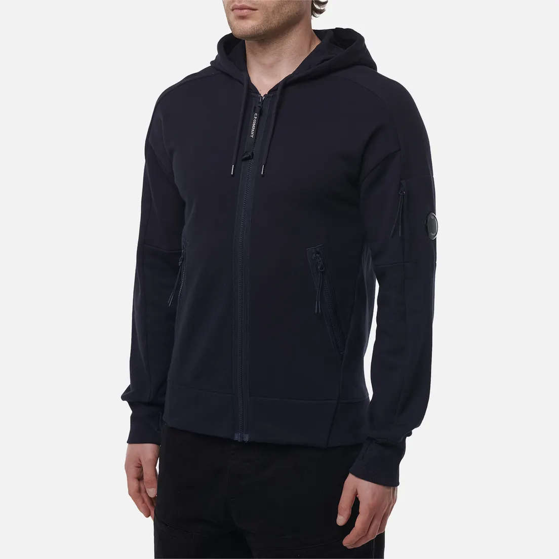 C.P. Company Мужская толстовка Diagonal Raised Fleece Lens Full Zip Hoodie