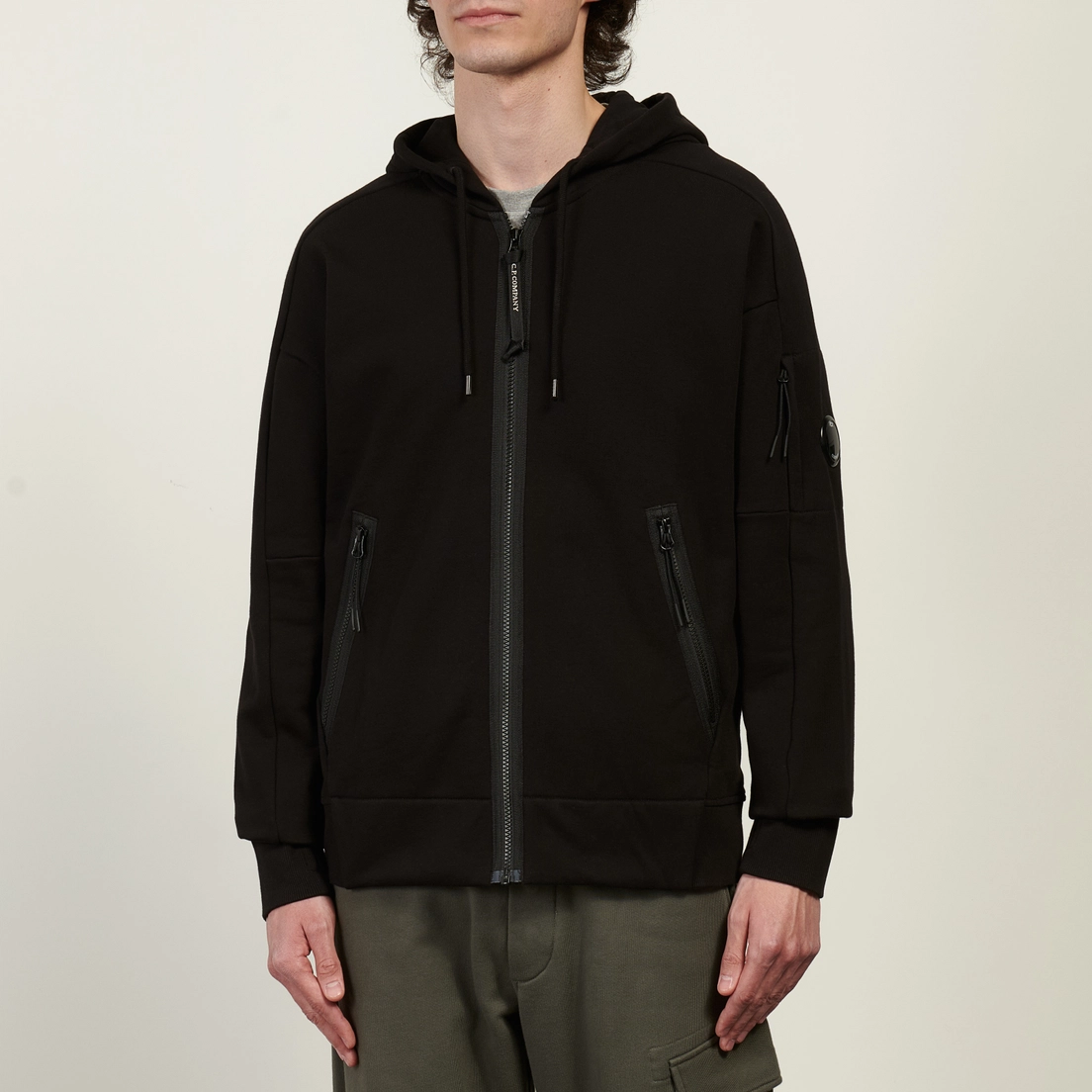 C.P. Company Мужская толстовка Diagonal Raised Fleece Lens Full Zip Hoodie