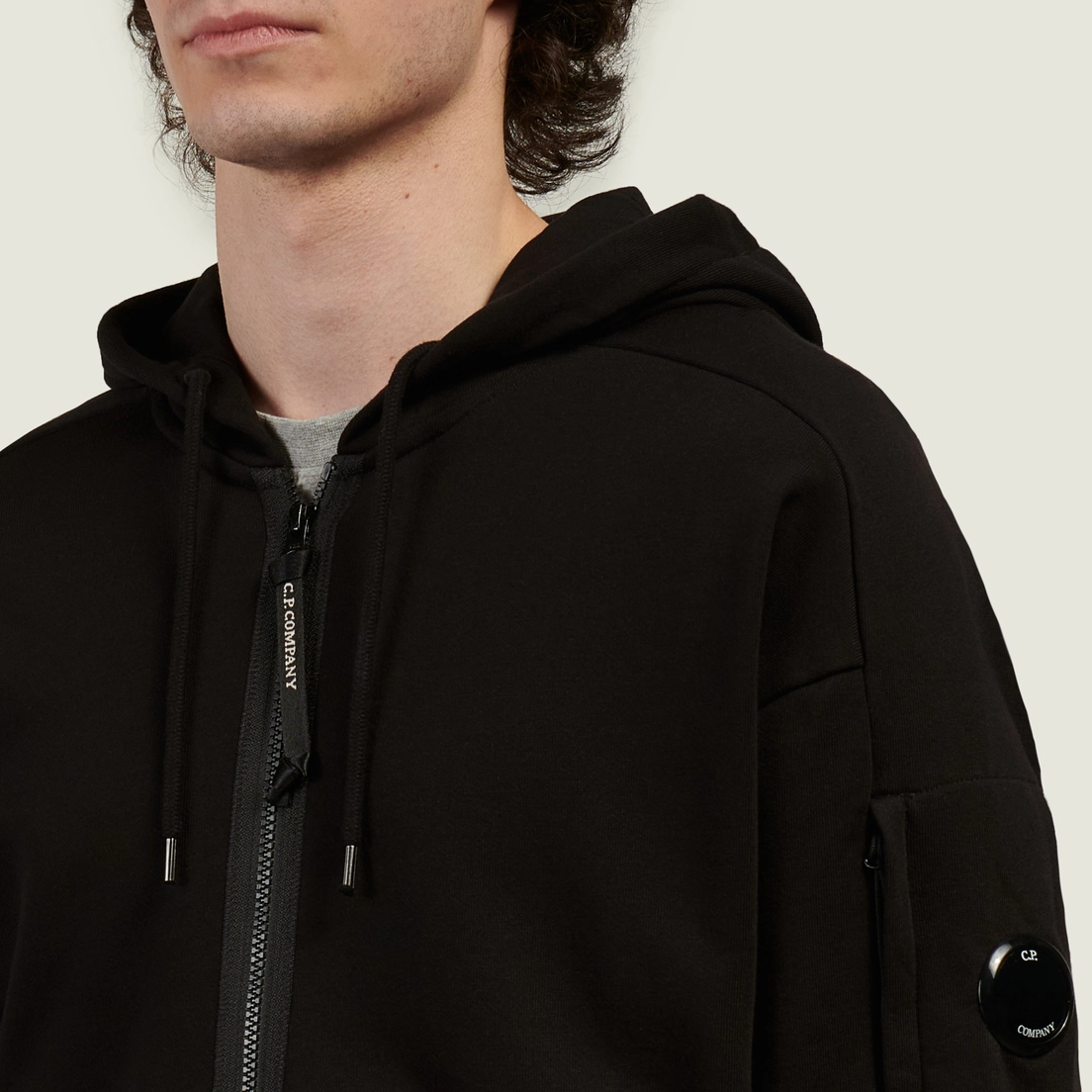 C.P. Company Мужская толстовка Diagonal Raised Fleece Lens Full Zip Hoodie