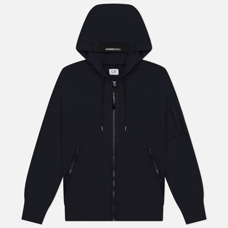 Мужская толстовка C.P. Company Open Diagonal Raised Fleece Hoodie, цвет синий, размер XL