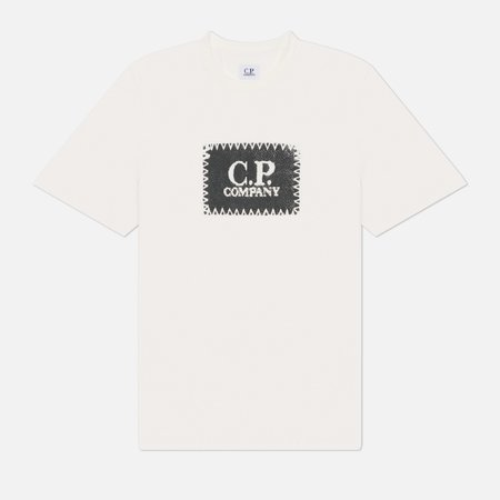 Мужская футболка C.P. Company 30/1 Jersey Logo Label Regular, цвет белый, размер M