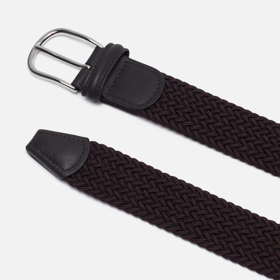 Ремень Anderson's Classic Plain Elastic Woven Dark Brown