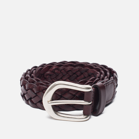 Ремень Anderson's Leather Woven Burgundy