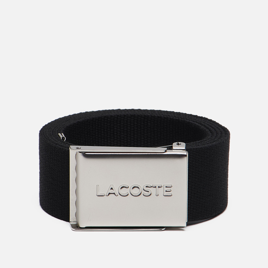 Ремень Lacoste Engraved Buckle Woven Black