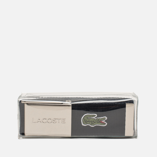 Ремень Lacoste Engraved Buckle Woven Navy Blue