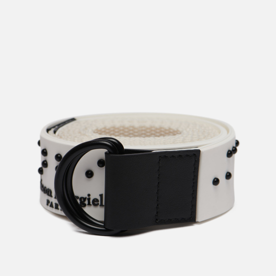 Ремень Maison Margiela Logo Rubber & Webbing White