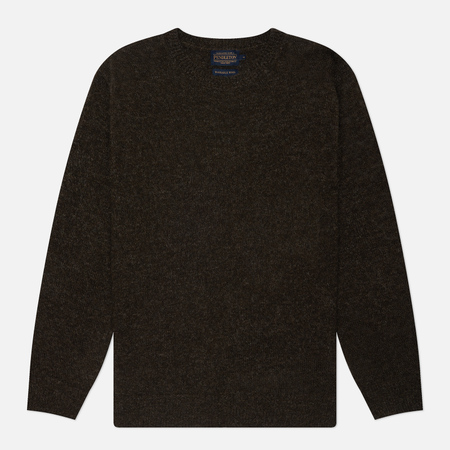 фото Мужской свитер pendleton shetland crew neck, цвет коричневый, размер s