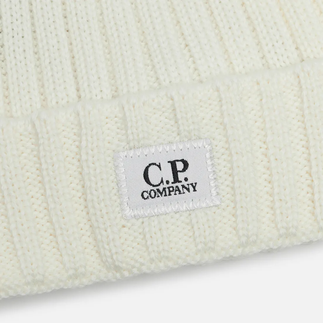 C.P. Company Шапка Extrafine Merino Wool Logo Label