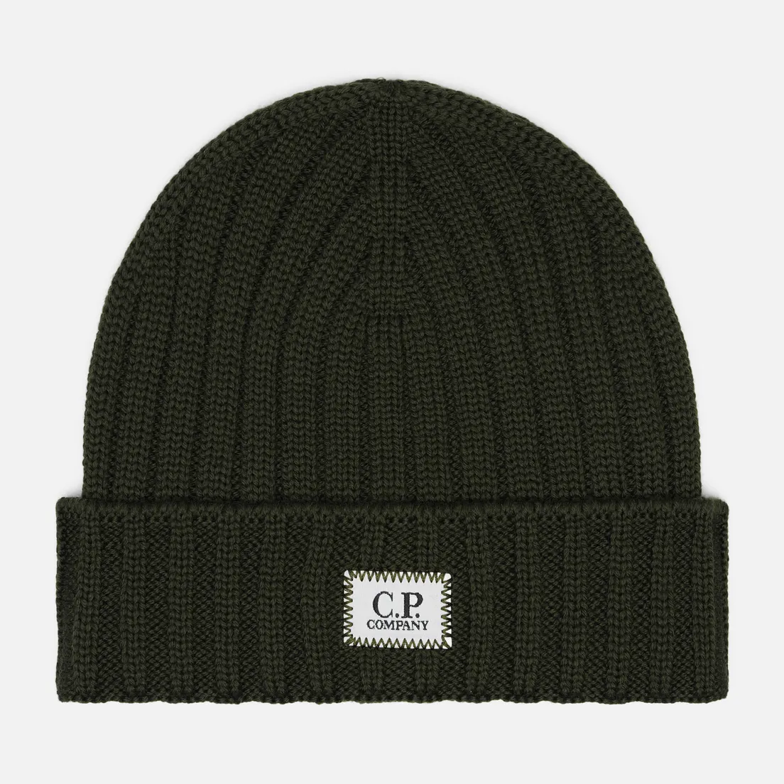 C.P. Company Шапка Extrafine Merino Wool Logo Label