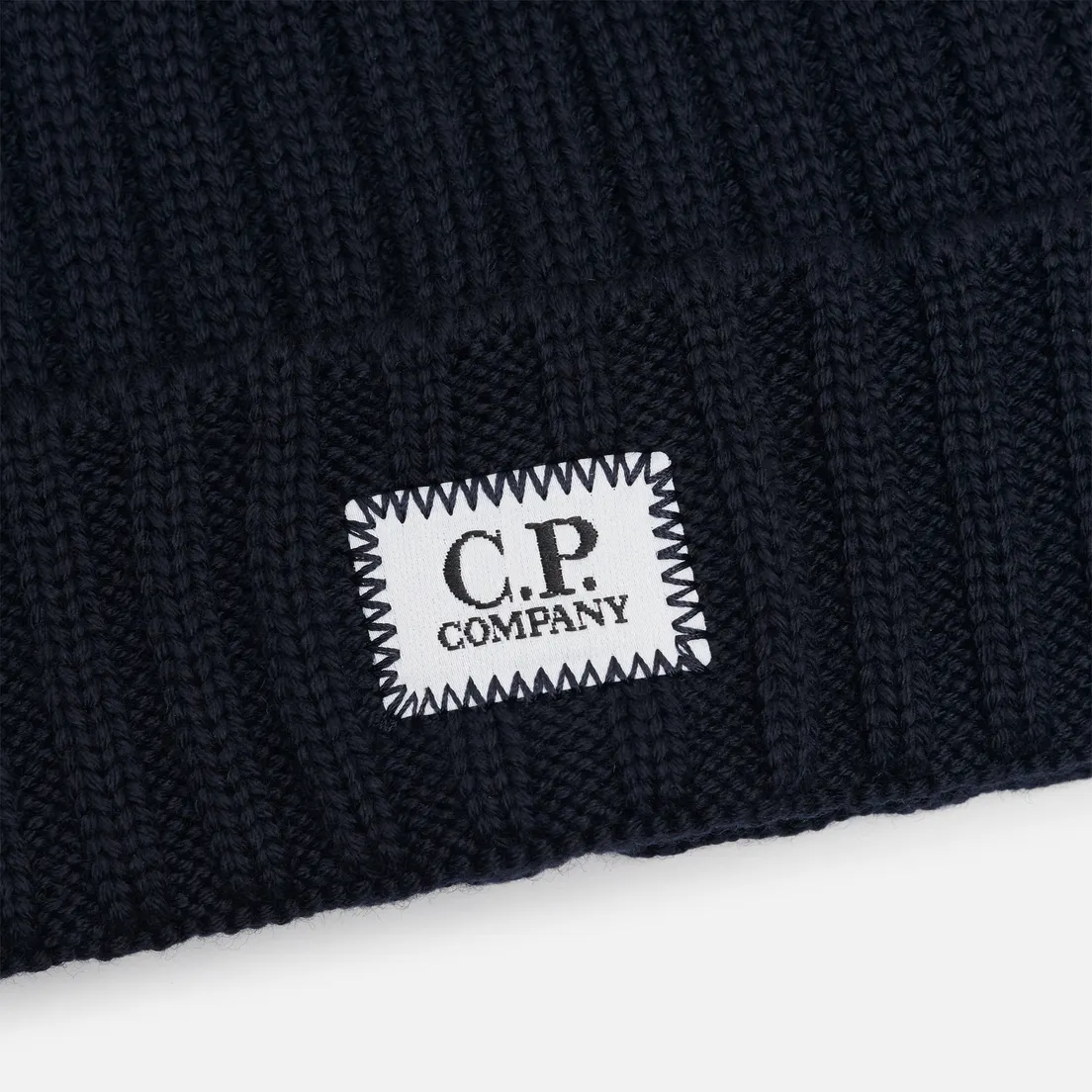 C.P. Company Шапка Extrafine Merino Wool Logo Label