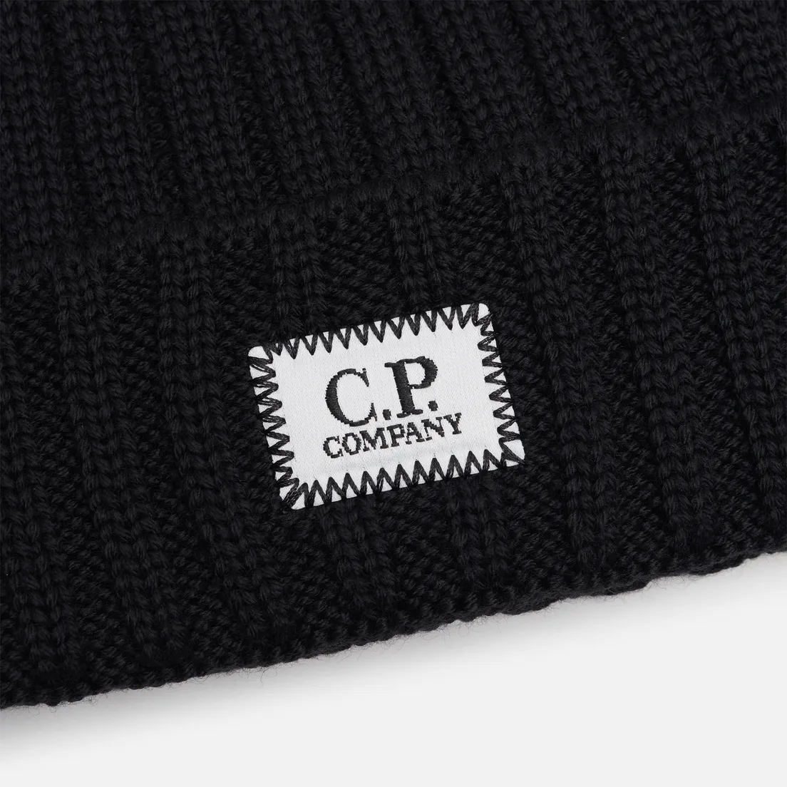 C.P. Company Шапка Extrafine Merino Wool Logo Label