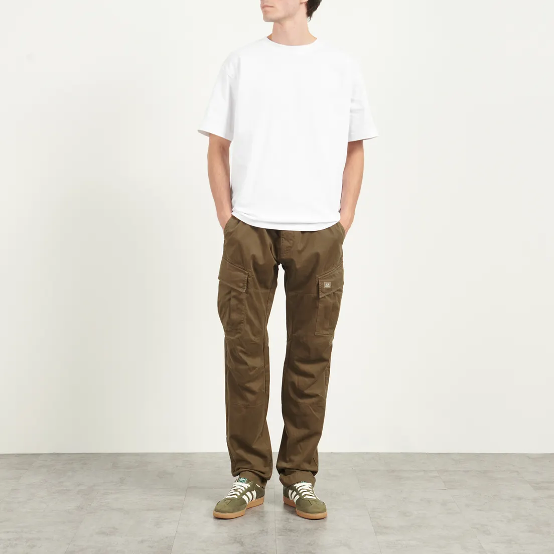 C.P. Company Мужские брюки Stretch Sateen Ergonomic Cargo Logo Pocket