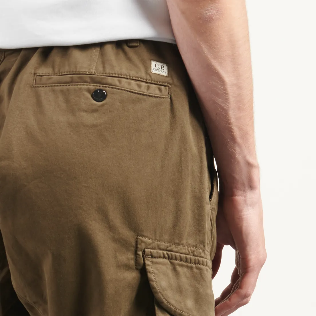 C.P. Company Мужские брюки Stretch Sateen Ergonomic Cargo Logo Pocket