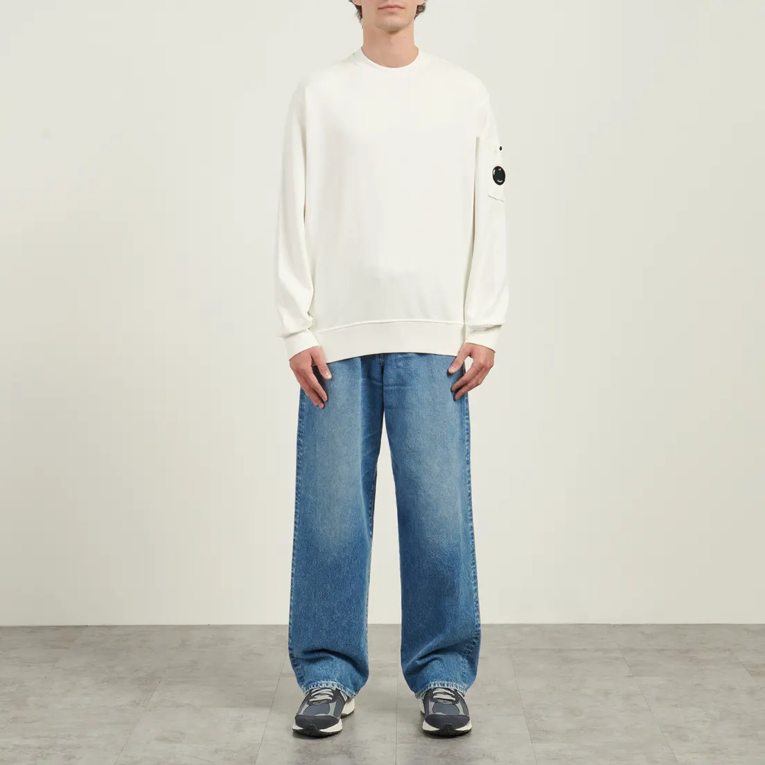 C.P. Company Мужская толстовка Brushed And Emerized Diagonal Fleece Crew Neck Lens