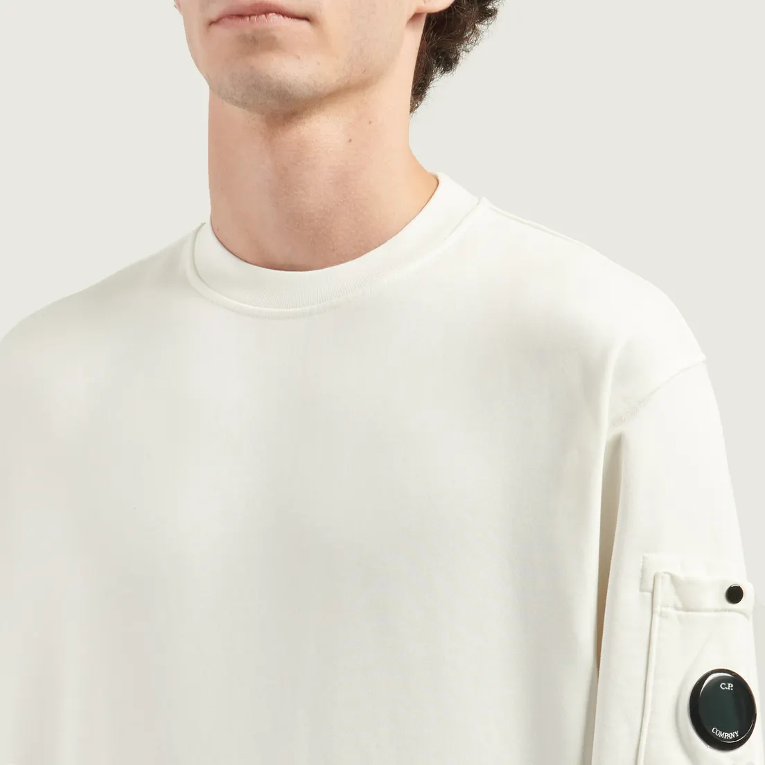 C.P. Company Мужская толстовка Brushed And Emerized Diagonal Fleece Crew Neck Lens