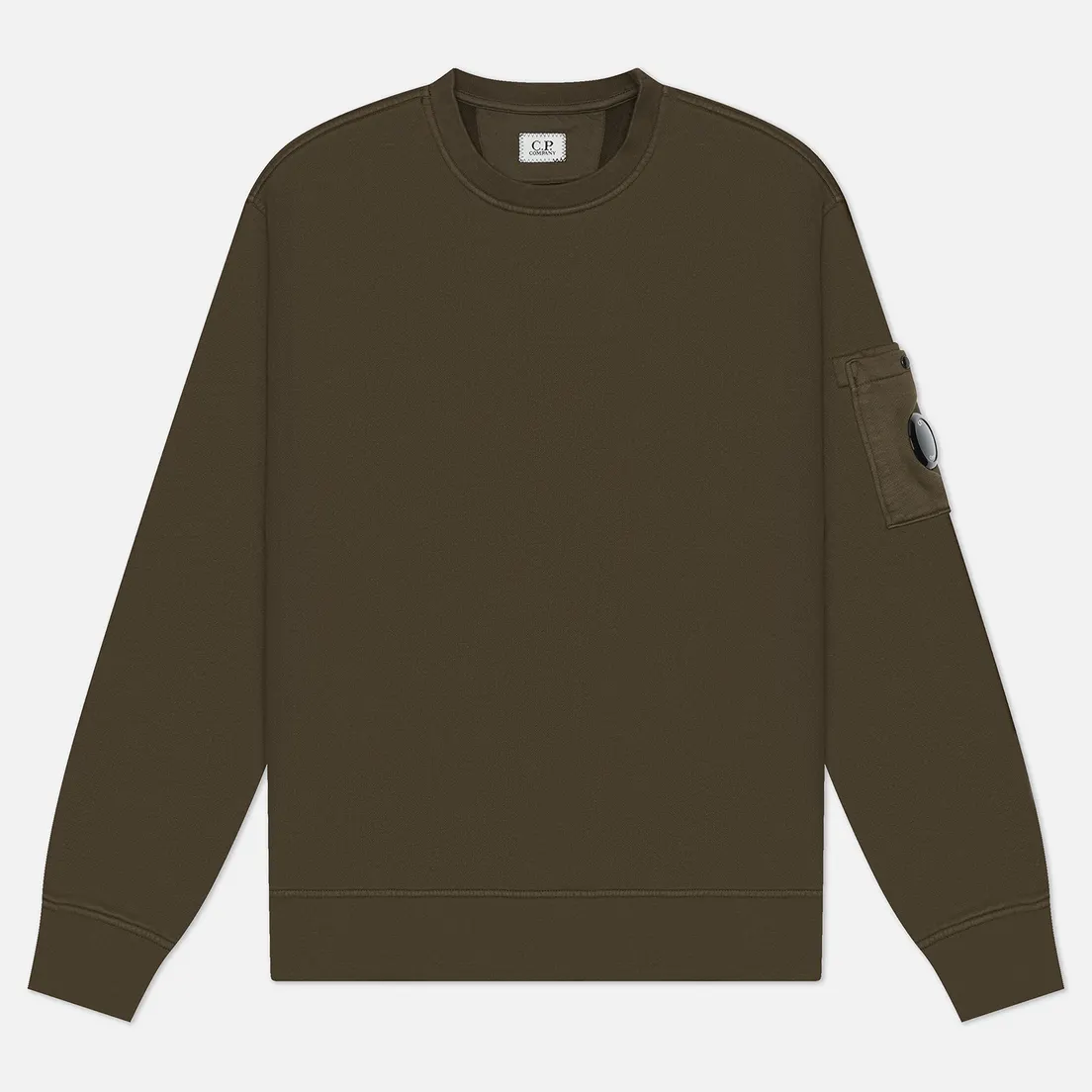 C.P. Company Мужская толстовка Brushed And Emerized Diagonal Fleece Crew Neck Lens