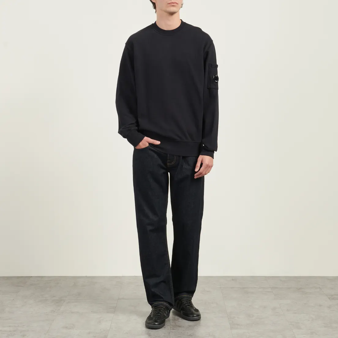 C.P. Company Мужская толстовка Brushed And Emerized Diagonal Fleece Crew Neck Lens