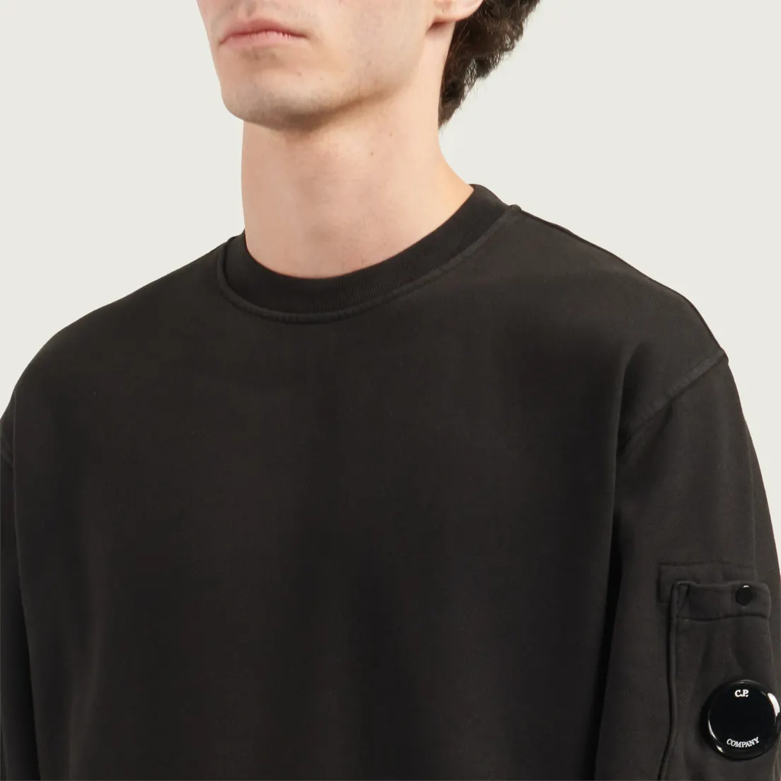 C.P. Company Мужская толстовка Brushed And Emerized Diagonal Fleece Crew Neck Lens