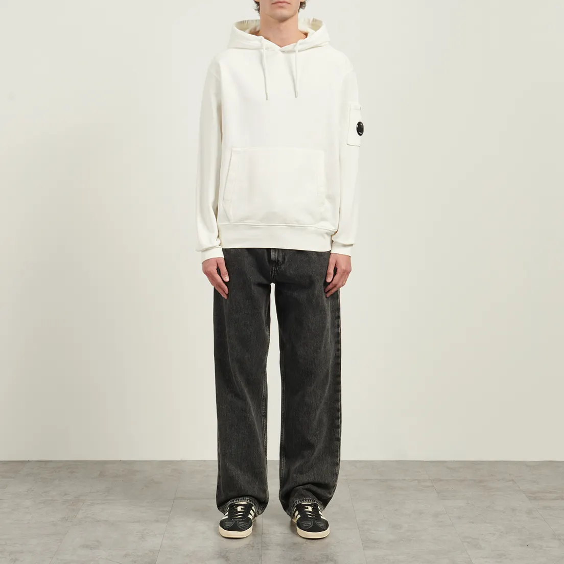 C.P. Company Мужская толстовка Brushed And Emerized Diagonal Fleece Hoodie Lens