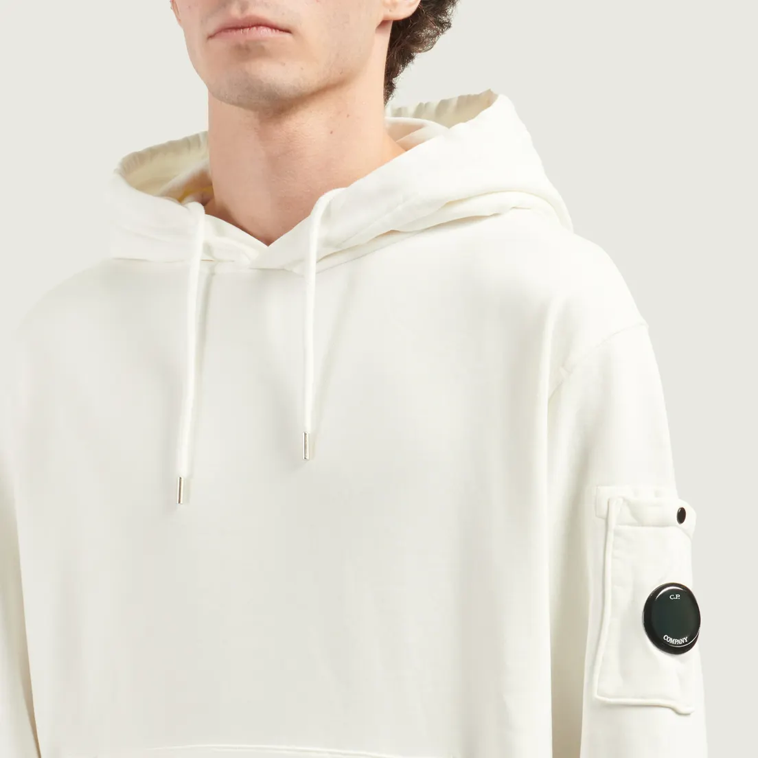 C.P. Company Мужская толстовка Brushed And Emerized Diagonal Fleece Hoodie Lens