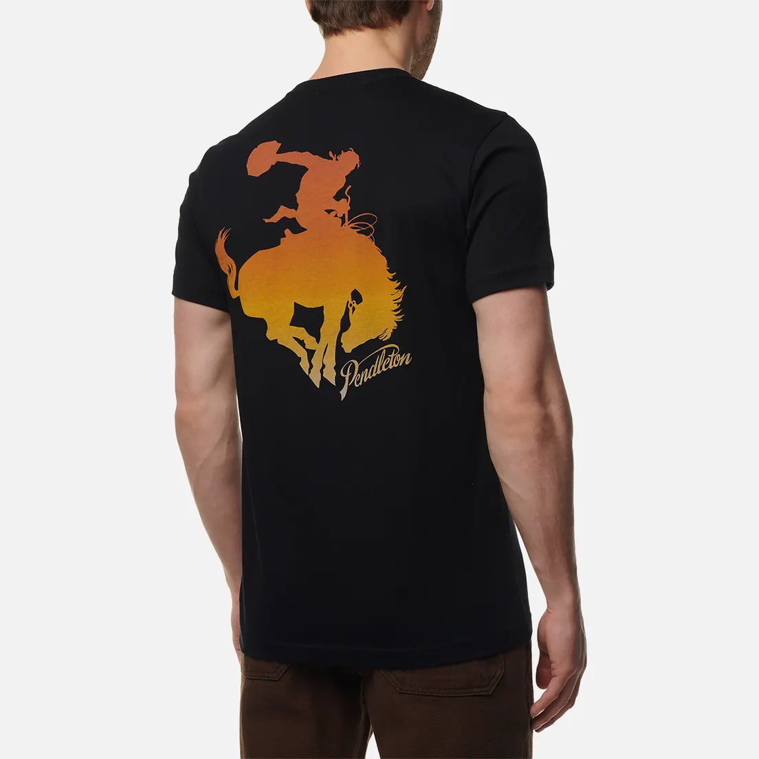 Pendleton Мужская футболка Ombre Bucking Horse Graphic