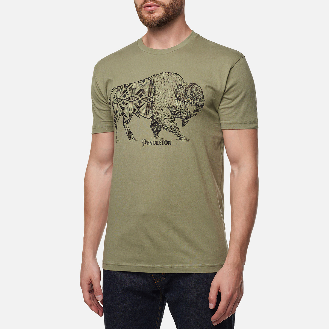 Pendleton Мужская футболка Jacquard Bison Graphic