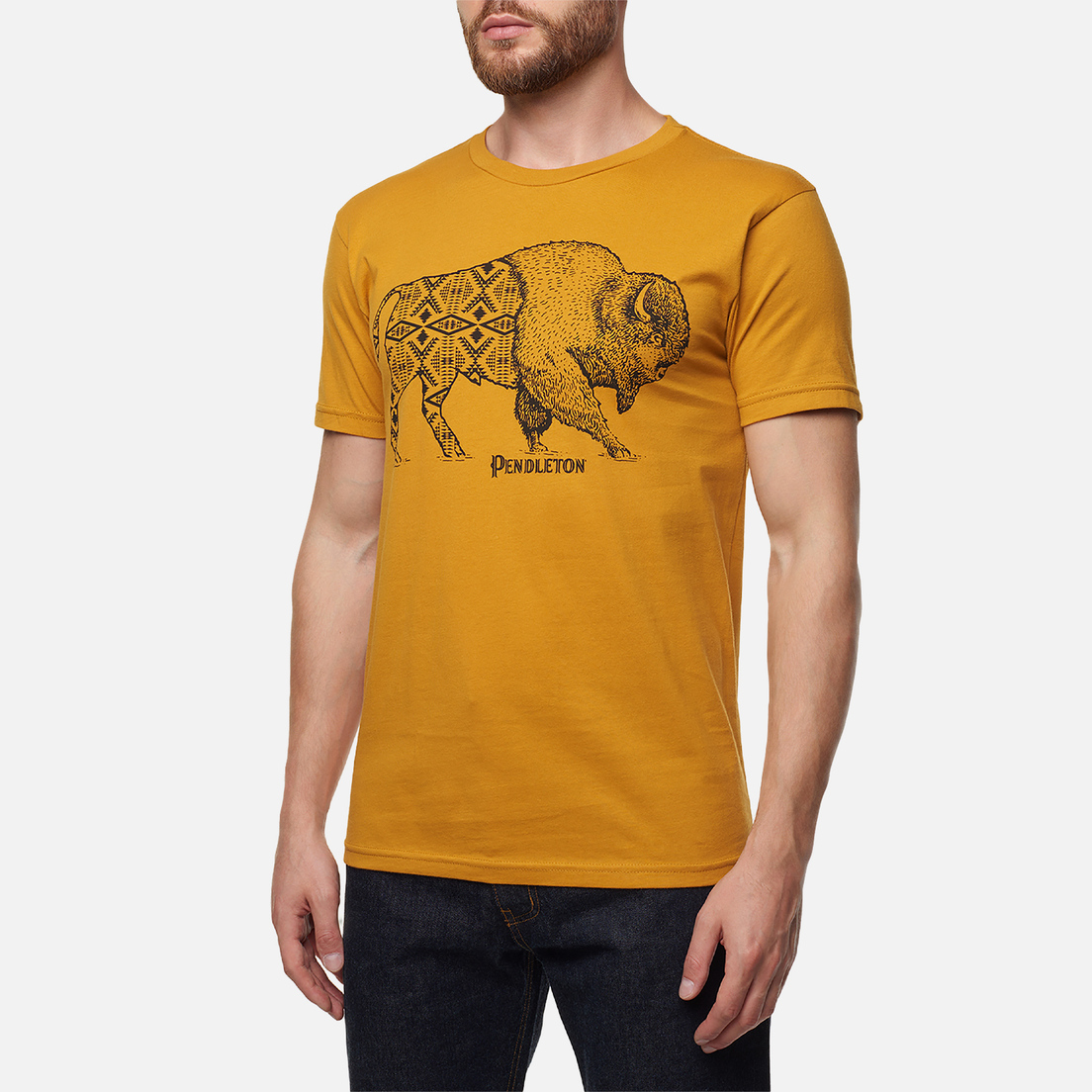Pendleton Мужская футболка Jacquard Bison Graphic