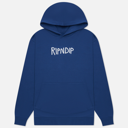 фото Мужская толстовка ripndip rubber logo hoodie, цвет синий, размер s