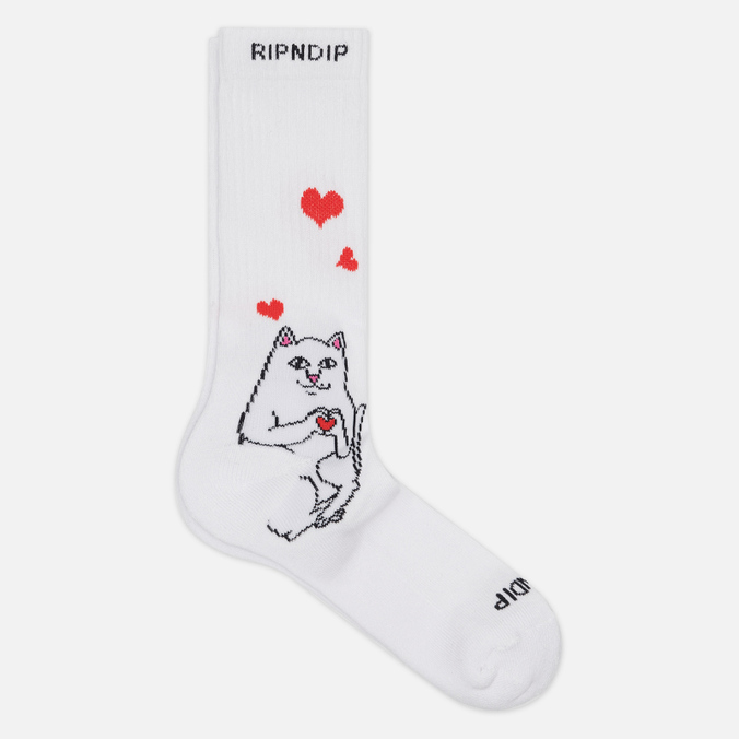 Носки RIPNDIP Nermal Loves, цвет белый
