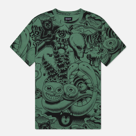 фото Мужская футболка ripndip dark twisted fantasy, цвет оливковый, размер s