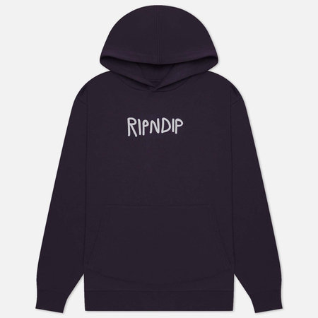 фото Мужская толстовка ripndip ripndip rubber logo hoodie, цвет фиолетовый, размер s