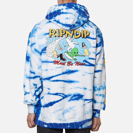 Мужская толстовка RIPNDIP Hang Ten Hoodie Baby Blue Stripe Wash