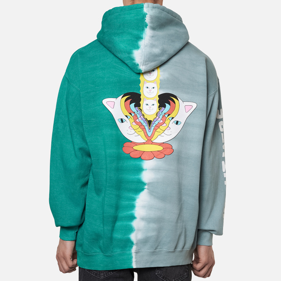 Мужская толстовка RIPNDIP Splitting Heads Teal/Grey Split Wash