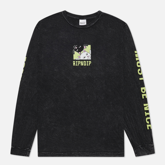Мужской лонгслив RIPNDIP Besties Black Mineral Wash
