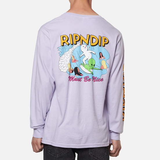 Мужской лонгслив RIPNDIP Hang Ten Lavender