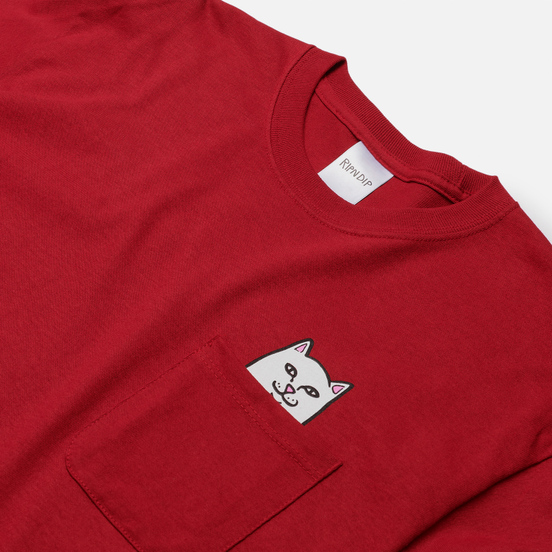 Мужской лонгслив RIPNDIP Lord Nermal Pocket Red