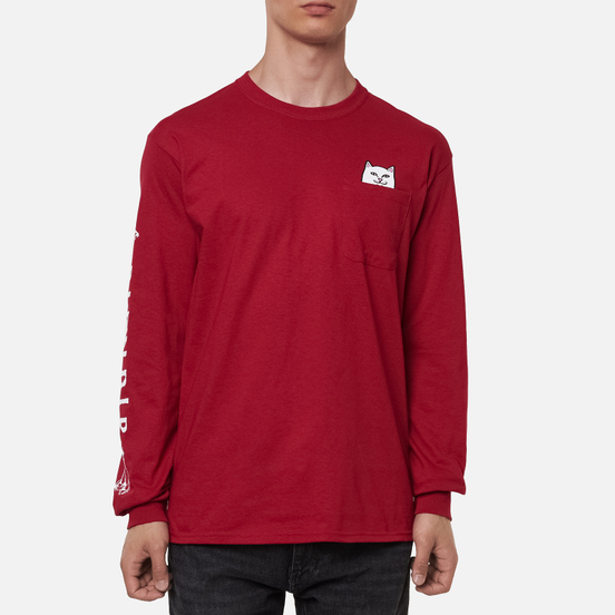 Мужской лонгслив RIPNDIP Lord Nermal Pocket Red