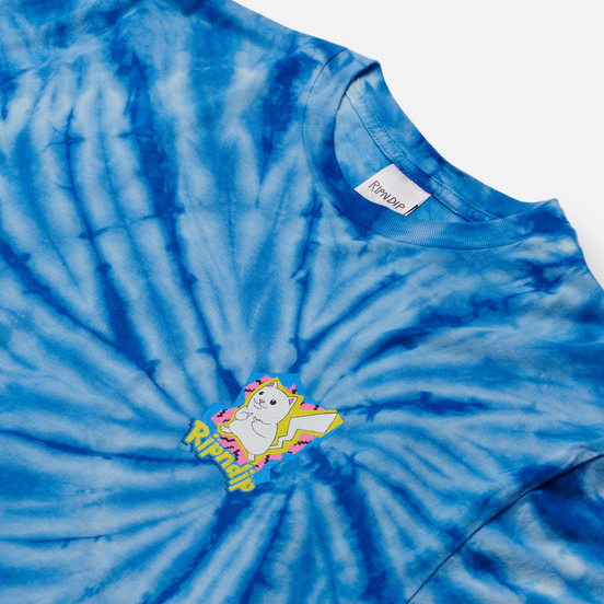 Мужская футболка RIPNDIP Catch Em All Blue Spiral Dye