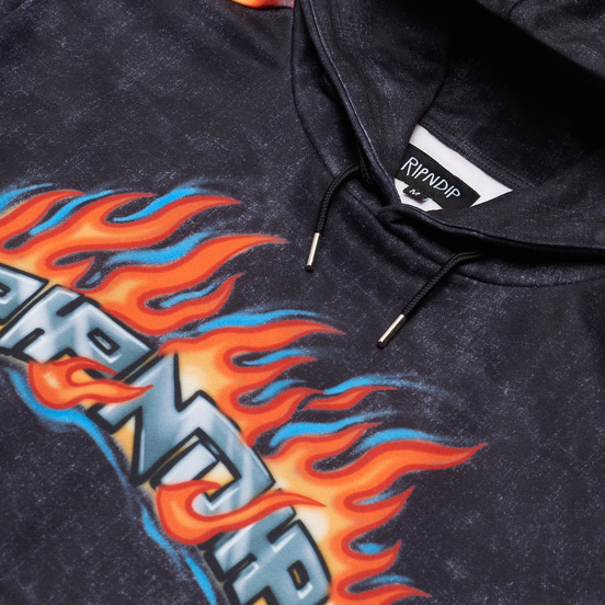Мужская толстовка RIPNDIP Hell Ride Hoodie Black Mineral Wash