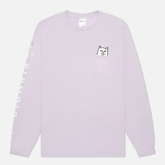 Мужской лонгслив RIPNDIP Lord Nermal Pocket Lavender/White