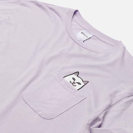 Мужской лонгслив RIPNDIP Lord Nermal Pocket Lavender/White