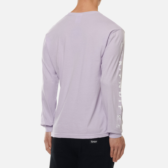 Мужской лонгслив RIPNDIP Lord Nermal Pocket Lavender/White