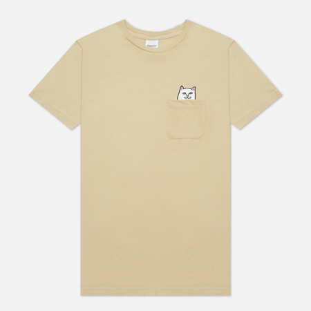 Мужская футболка RIPNDIP Lord Nermal Pocket, цвет бежевый, размер S