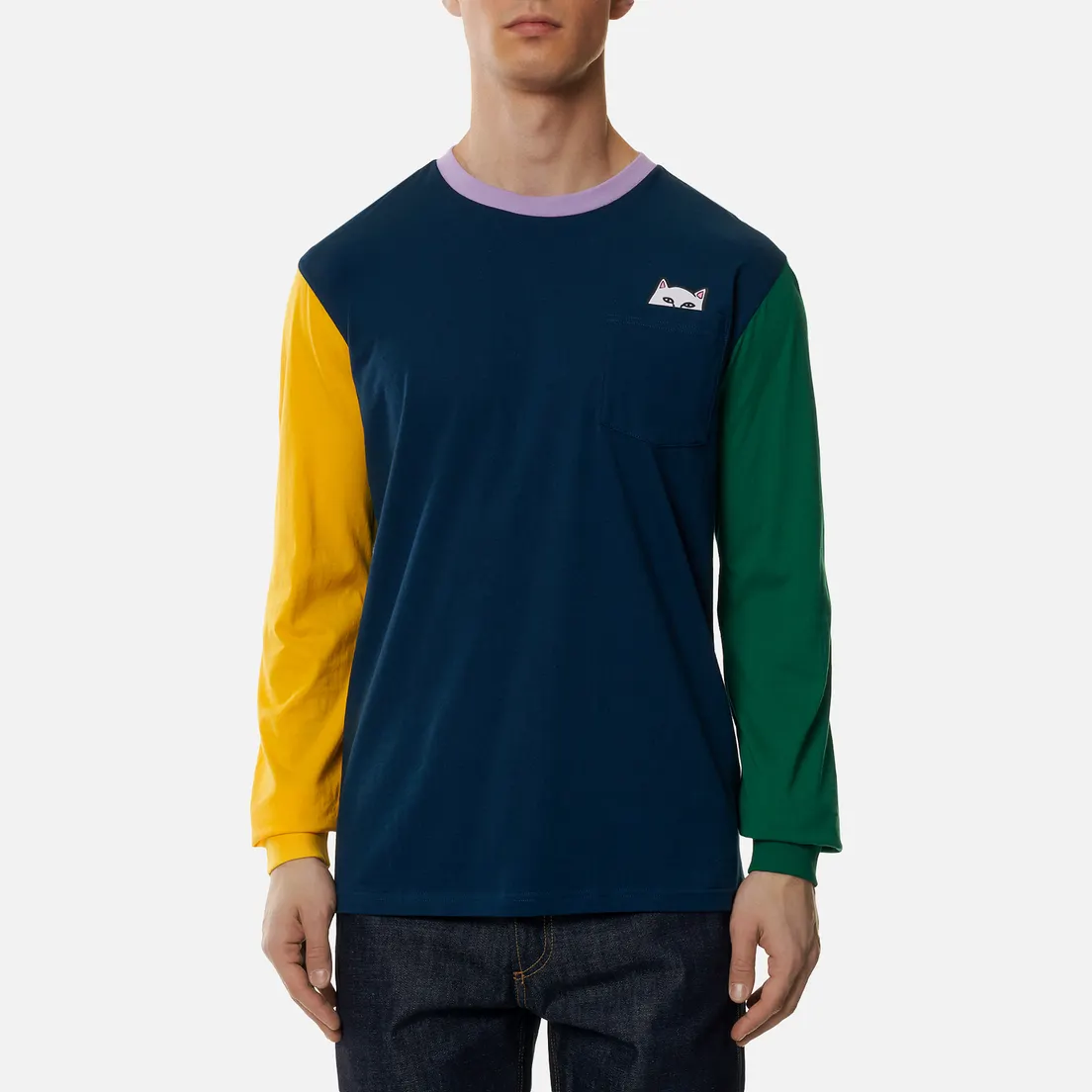 RIPNDIP Мужской лонгслив Lord Nermal Pocket Color Block