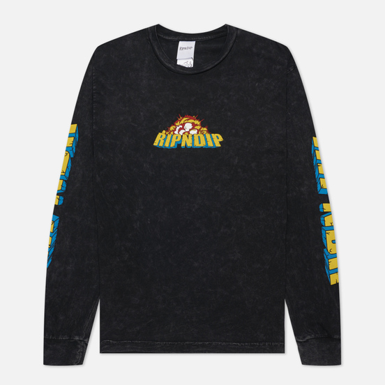 Мужской лонгслив RIPNDIP Nermzilla Black Mineral Wash