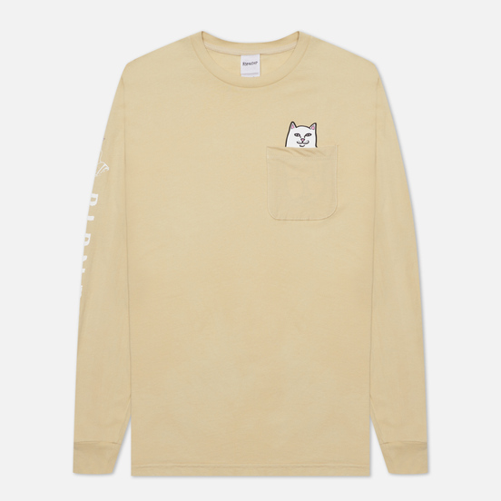 Мужской лонгслив RIPNDIP Lord Nermal Pocket Tan/White