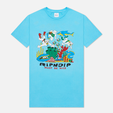 Мужская футболка RIPNDIP Under The Sea, цвет голубой, размер S