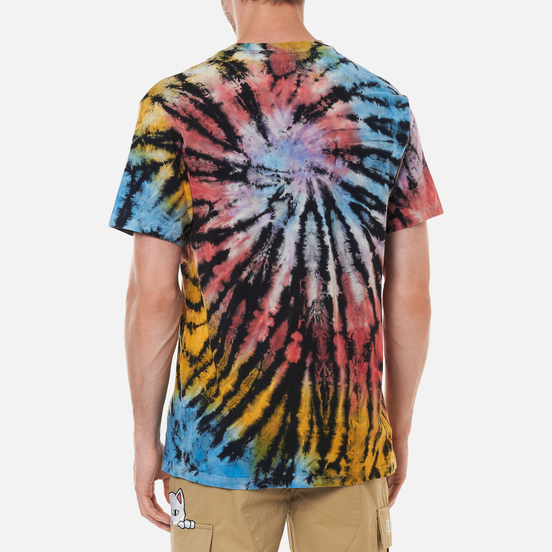 Мужская футболка RIPNDIP Rubber Logo Sunburst Spiral Tie Dye